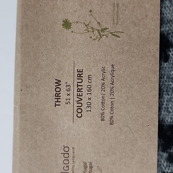 Antonio Salgado  Throw Blanket Grey Black Knit Cotton Blend 50" X 63" Snowflakes - Picture 6 of 12